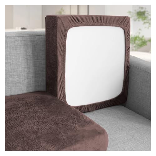 HXPKKX KANGYEBAIHUODIAN Passend for Sofakissenbezüge, Stretch-Sofa-Sitzbezug aus Samt, universeller, Rutschfester, elastischer Couch-Schonbezug, Ersatz-Möbelschutz(Coffee,1 Seat 50-65cm) von HXPKKX