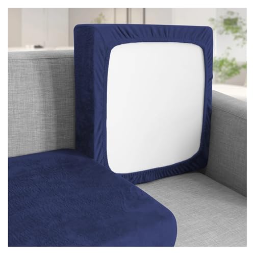 HXPKKX KANGYEBAIHUODIAN Passend for Sofakissenbezüge, Stretch-Sofa-Sitzbezug aus Samt, universeller, Rutschfester, elastischer Couch-Schonbezug, Ersatz-Möbelschutz(Navy,2 Seat 100-125cm) von HXPKKX