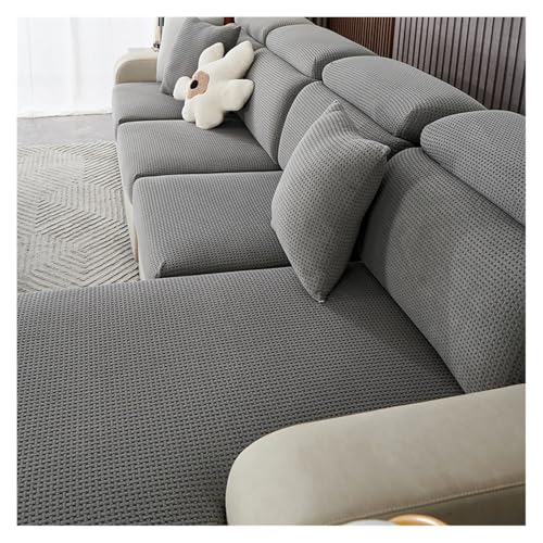 HXPKKX KANGYEBAIHUODIAN Passend for Sofakissenbezüge, hochelastischer Jacquard-Stoff, ganzjährig schmutzabweisend for Haustiere, maschinenwaschbarer Sofabezug(Dark Grey,Back Cover S) von HXPKKX