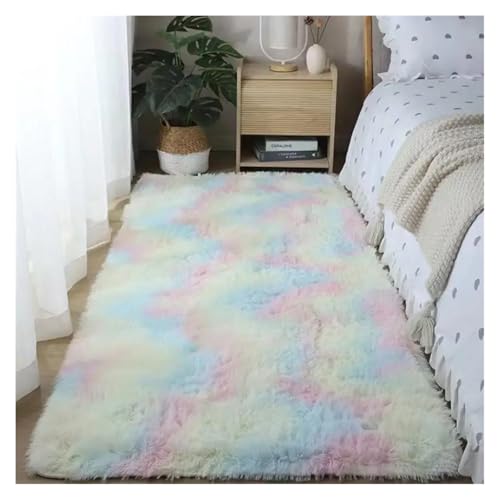 HXPKKX KANGYEBAIHUODIAN Passend for einfache, einfarbige Ins-Seidenwollteppich-Sofadecke, Schlafzimmerbett, bedeckt mit Langer Decke, Fensterkissen(Multi) von HXPKKX