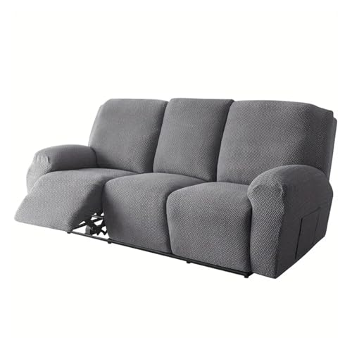 HXPKKX KANGYEBAIHUODIAN Relaxsofa-Bezug, passend for Wohnzimmer, günstig, Lazy Boy Relax-Schonbezug, Schutz, elastischer Jacquard-Sesselbezug, 1/2/3-Sitzer(Dark Grey,1 Seater(4pcs)) von HXPKKX