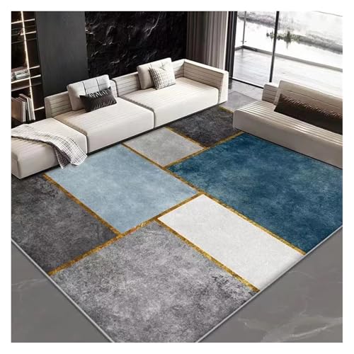 HXPKKX KANGYEBAIHUODIAN Skandinavischer minimalistischer Teppich for Wohnzimmerdekor, Teppiche for Schlafzimmer, rutschfeste Fußmatten mit geometrischem Muster for Zuhause(1,60x160cm(23.6x63in)) von HXPKKX