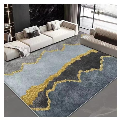 HXPKKX KANGYEBAIHUODIAN Skandinavischer minimalistischer Teppich for Wohnzimmerdekor, Teppiche for Schlafzimmer, rutschfeste Fußmatten mit geometrischem Muster for Zuhause(5,100x150cm(39x59in)) von HXPKKX