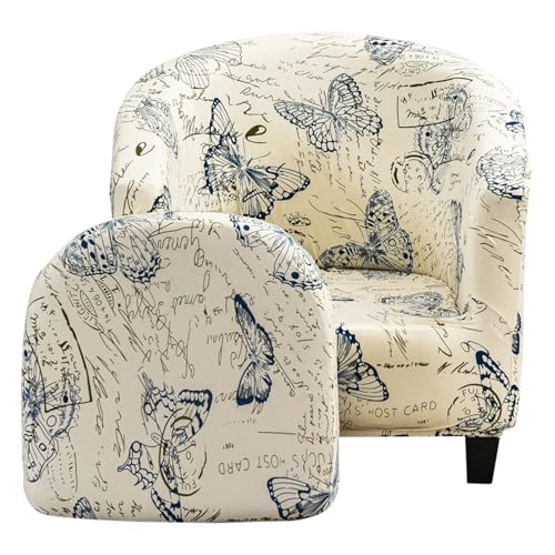 HXPKKX KANGYEBAIHUODIAN Stretch-Sofa-Sesselbezug aus Polyester, Club-Badewannen-Sesselbezug, Abnehmbarer, waschbarer Sesselbezug, passend for Wohnzimmer, Zuhause, Neu(Butterfly) von HXPKKX