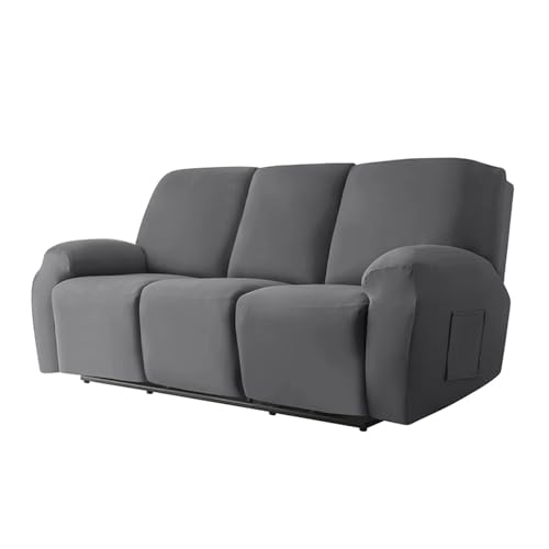 HXPKKX KANGYEBAIHUODIAN Stretch-Sofabezug for Liegestühle, passend for Wohnzimmer, elastischer Bezug for Liegestühle, Schutz for 1/2/3-Sitzer, Lazy Boy Relax-Sesselbezug(Dark Grey,2 Seater) von HXPKKX