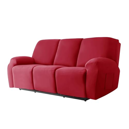 HXPKKX KANGYEBAIHUODIAN Stretch-Sofabezug for Liegestühle, passend for Wohnzimmer, elastischer Bezug for Liegestühle, Schutz for 1/2/3-Sitzer, Lazy Boy Relax-Sesselbezug(Red,1 Seater) von HXPKKX