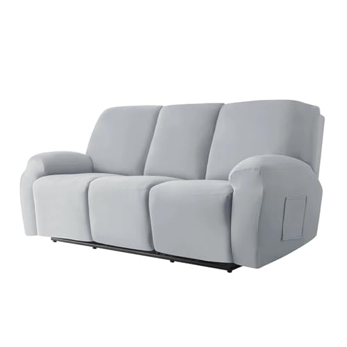 HXPKKX KANGYEBAIHUODIAN Stretch-Sofabezug for Liegestühle, passend for Wohnzimmer, elastischer Bezug for Liegestühle, Schutz for 1/2/3-Sitzer, Lazy Boy Relax-Sesselbezug(Smoke Grey,2 Seater) von HXPKKX