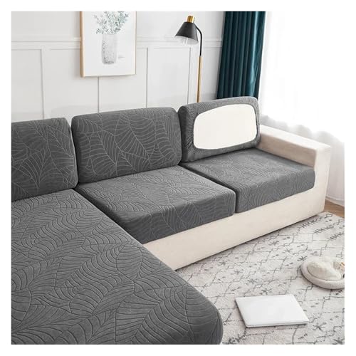 HXPKKX KANGYEBAIHUODIAN Wasserdichter Sofabezug passend for Wohnzimmer, Stretch-Jacquard-Sofasitzbezüge, billiger Sofabezug, zarte Sofabezüge, passend for Zuhause und Hotel(SC DK Grey,Normal Size-1) von HXPKKX