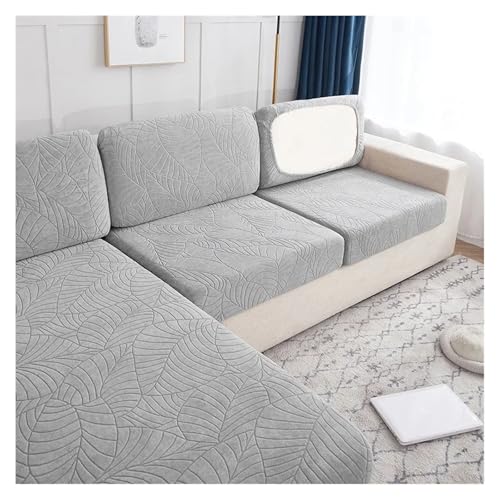 HXPKKX KANGYEBAIHUODIAN Wasserdichter Sofabezug passend for Wohnzimmer, Stretch-Jacquard-Sofasitzbezüge, billiger Sofabezug, zarte Sofabezüge, passend for Zuhause und Hotel(SC LT Grey,XL Size) von HXPKKX