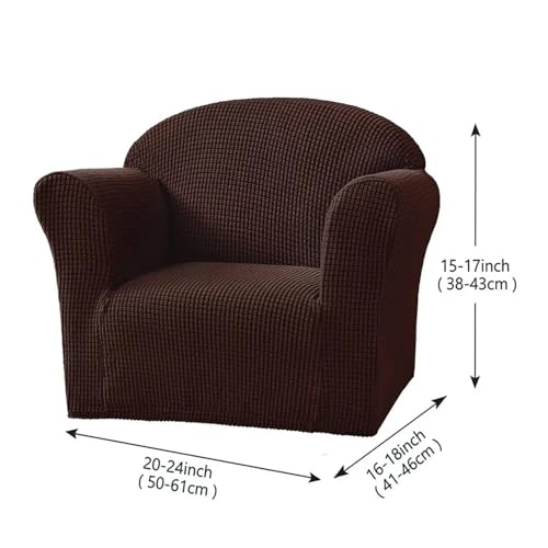 HXPKKX KANGYEBAIHUODIAN Weicher Sesselbezug for 1 Sitz, einfarbig, elastischer Stretch-Sofabezug in Minigröße, Sofaschutz, passend for Kinderstühle(Coffee) von HXPKKX