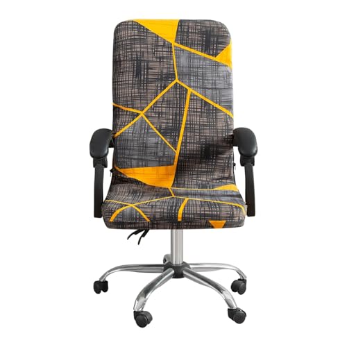 HXPKKX M/L Moderner elastischer Stretch-Bürostuhlbezug aus Spandex, Schutzhülle for Computersessel, staubdicht, drehbar, Sesselschutz(Geometry5,L) von HXPKKX