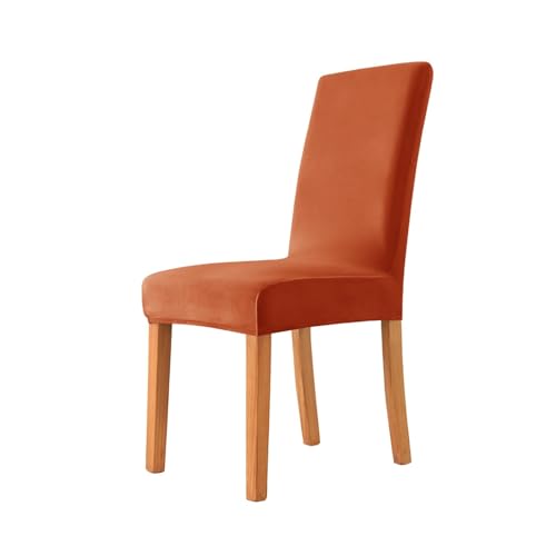 HXPKKX Samt-Stuhlbezug for Esszimmer, elastisch, orange, for Küche, Stretch-Sitzbezug, passend for Stühle, Heimdekoration(CC0711038,2pcs) von HXPKKX