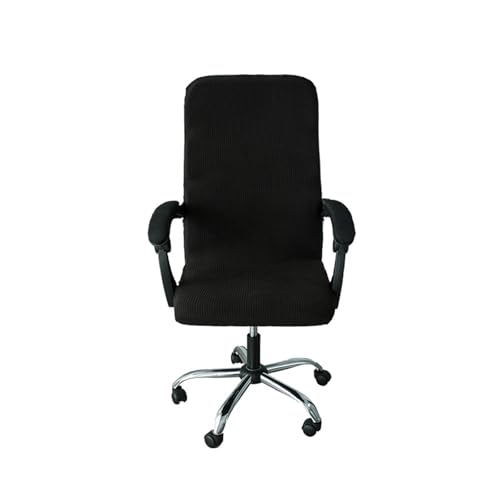 HXPKKX Wasserdichter Jacquard-Bürostuhlbezug, Computer-Gaming-Schonbezug, elastische Bezüge, passend for Sessel, Stuhlbezüge, schmutzabweisend, M/L(Black,L) von HXPKKX