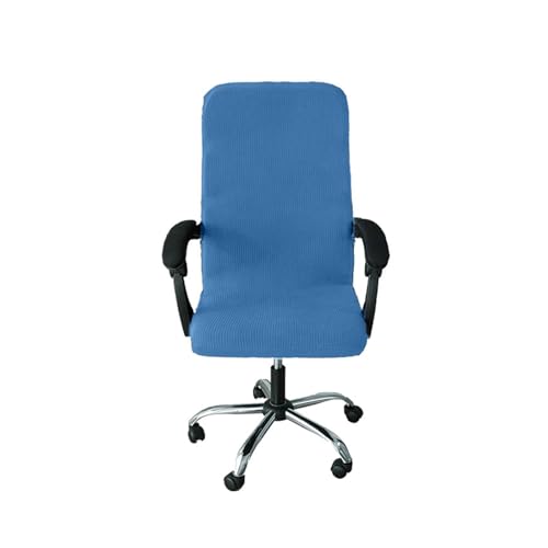 HXPKKX Wasserdichter Jacquard-Bürostuhlbezug, Computer-Gaming-Schonbezug, elastische Bezüge, passend for Sessel, Stuhlbezüge, schmutzabweisend, M/L(Blue,L) von HXPKKX