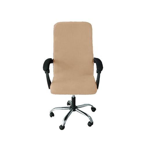 HXPKKX Wasserdichter Jacquard-Bürostuhlbezug, Computer-Gaming-Schonbezug, elastische Bezüge, passend for Sessel, Stuhlbezüge, schmutzabweisend, M/L(Camel,M) von HXPKKX