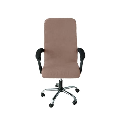 HXPKKX Wasserdichter Jacquard-Bürostuhlbezug, Computer-Gaming-Schonbezug, elastische Bezüge, passend for Sessel, Stuhlbezüge, schmutzabweisend, M/L(Dark Camel,L) von HXPKKX