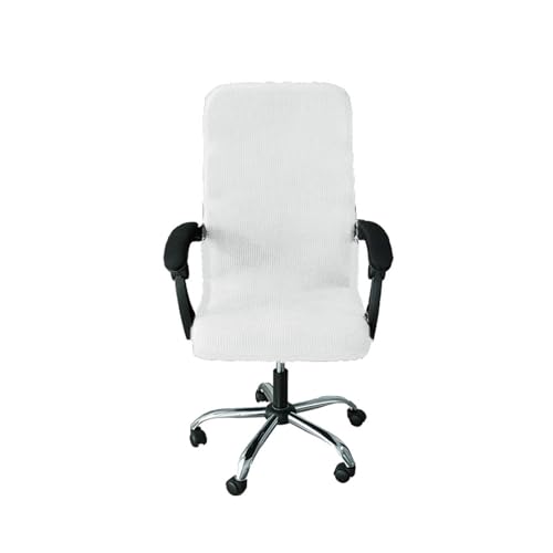 HXPKKX Wasserdichter Jacquard-Bürostuhlbezug, Computer-Gaming-Schonbezug, elastische Bezüge, passend for Sessel, Stuhlbezüge, schmutzabweisend, M/L(White,M) von HXPKKX