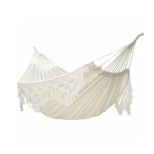 KANGYEBAIHUODIAN 2 Person Hängematte Große Brasilianische Makramee Fringe Doppel Deluxe Hängematte Schaukel Net Stuhl Fit for Out/Indoo(01) von HXPKKX