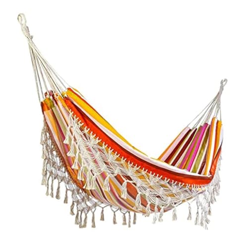 KANGYEBAIHUODIAN 2 Person Hängematte Große Brasilianische Makramee Fringe Doppel Deluxe Hängematte Schaukel Net Stuhl Fit for Out/Indoo(02) von HXPKKX