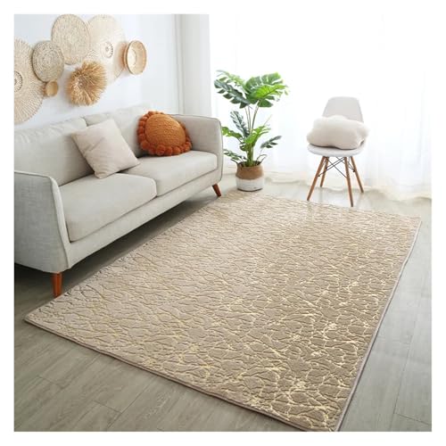 KANGYEBAIHUODIAN Faux Kaninchenfell Teppich passend for Wohnzimmer Beistelltisch Weißgold Marmor Flauschiger Teppich Luxus Badezimmermatte Nachttisch Fellmatte passend for Schlafzimmer(2,120x180cm) von HXPKKX