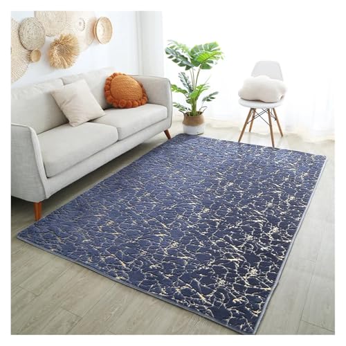 KANGYEBAIHUODIAN Faux Kaninchenfell Teppich passend for Wohnzimmer Beistelltisch Weißgold Marmor Flauschiger Teppich Luxus Badezimmermatte Nachttisch Fellmatte passend for Schlafzimmer(3,80x120cm) von HXPKKX
