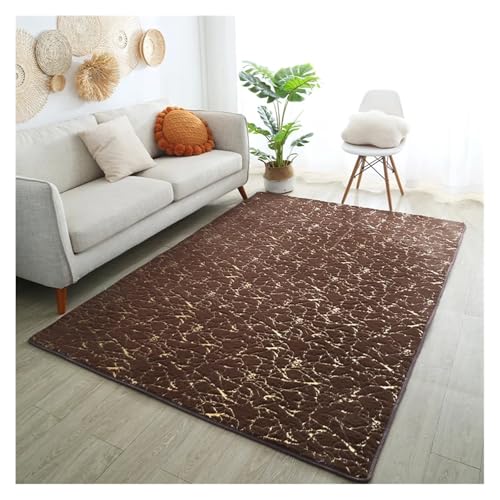 KANGYEBAIHUODIAN Faux Kaninchenfell Teppich passend for Wohnzimmer Beistelltisch Weißgold Marmor Flauschiger Teppich Luxus Badezimmermatte Nachttisch Fellmatte passend for Schlafzimmer(4,80x120cm) von HXPKKX