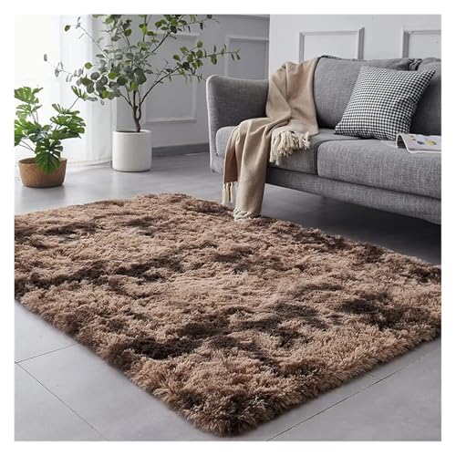 KANGYEBAIHUODIAN Fit for 2023 Heißer Schlafzimmer Extra Weich Seidig Glatt Shaggy Synthetische Flauschigen Teppich Pelz Teppich(Coffee) von HXPKKX