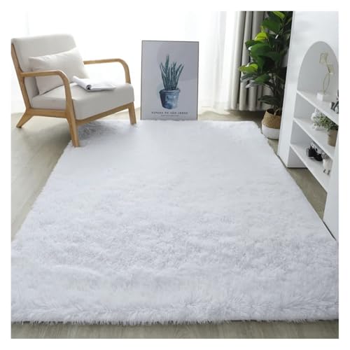 KANGYEBAIHUODIAN Fluffy orange Plüschmatten und Teppichboden passen für Wohnkultur im Wohnzimmer dicke Plüschmatte für Kinderzimmer zottigen goldenen Samt Bodenmatte(White,40X60cm) von HXPKKX