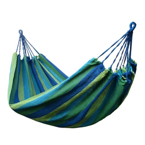 KANGYEBAIHUODIAN Geeignet for tragbare Hängematten for den Innen- und Außenbereich, Schlafzimmer, Hängematte, Lazy Chair, Reisen, Camping, Schaukelstuhl, Dickes Canvas-Bett, Hängematten(Blue 01) von HXPKKX