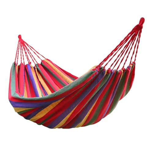 KANGYEBAIHUODIAN Geeignet for tragbare Hängematten for den Innen- und Außenbereich, Schlafzimmer, Hängematte, Lazy Chair, Reisen, Camping, Schaukelstuhl, Dickes Canvas-Bett, Hängematten(Red 01) von HXPKKX