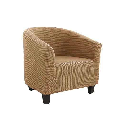 KANGYEBAIHUODIAN Jacquard-Stretch-Sofabezug for Clubsofas, Schonbezug for Einzelsessel, einfarbig, bogenförmige Stuhlbezüge for Zuhause, passend for Wohnzimmer, Haustier, Kindercouch(Light Coffee) von HXPKKX