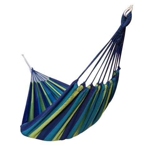 KANGYEBAIHUODIAN Passend for Duge Hängematte Outdoor Camping Pole Swing Anti-Rollover Schaukelstuhl 190X100cm 2-Personen Anpassbare Stile(Blue) von HXPKKX