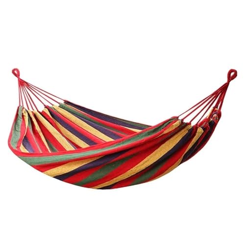 KANGYEBAIHUODIAN Passend for Einzelperson Canvas Hängematte Outdoor Freizeit Camping Hängematte Schaukel Verbreiterung Verdickung Doppelschaukel Rot Schaukelstuhl von HXPKKX