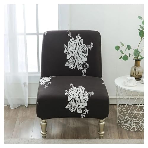 KANGYEBAIHUODIAN Passend for Milchseidendruck, dehnbar, bequem, armloser Stuhlbezug, einzelner Sofabezug, einfacher Hockerbezug for Zuhause und Hotel(2) von HXPKKX