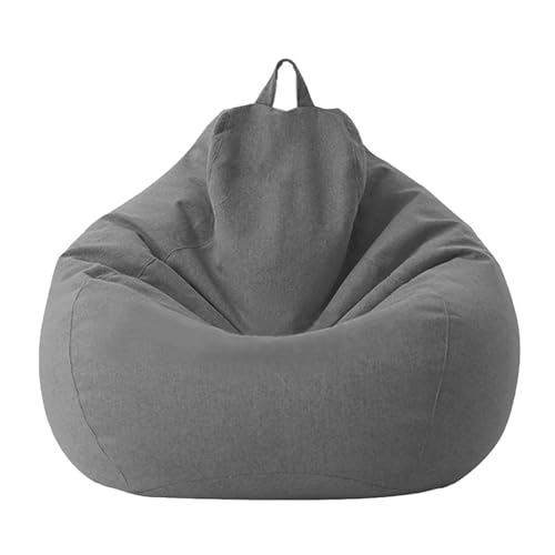 KANGYEBAIHUODIAN Passend for Sitzsack-Sofa-Stuhlbezug, Lazy Lounger, Sitzsack-Aufbewahrungsstuhl, Reißverschluss, Sitzsack-Sofabezug, 100 x 120 cm, ohne Füllmaterial, for draußen und drinnen(Dark Grey von HXPKKX