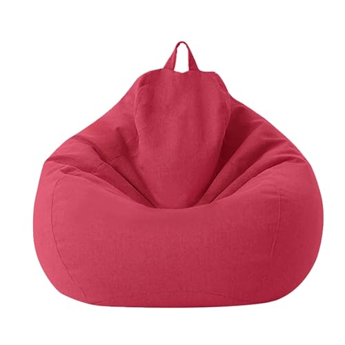 KANGYEBAIHUODIAN Passend for Sitzsack-Sofa-Stuhlbezug, Lazy Lounger, Sitzsack-Aufbewahrungsstuhl, Reißverschluss, Sitzsack-Sofabezug, 100 x 120 cm, ohne Füllmaterial, for draußen und drinnen(Red) von HXPKKX