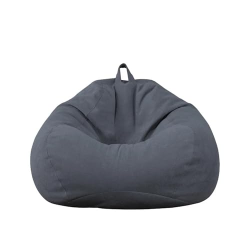 KANGYEBAIHUODIAN Passend for große Lazy Sofa Cover Stühle ohne Füllstoff Liege Sitz Sitzsack Pouf Puff Couch Tatami Wohnzimmer Sofa Cover Couch Cover(Dark Grey,70 x 80 cm) von HXPKKX