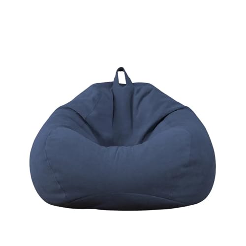 KANGYEBAIHUODIAN Passend for große Lazy Sofa Cover Stühle ohne Füllstoff Liege Sitz Sitzsack Pouf Puff Couch Tatami Wohnzimmer Sofa Cover Couch Cover(Navy Blue,70 x 80 cm) von HXPKKX