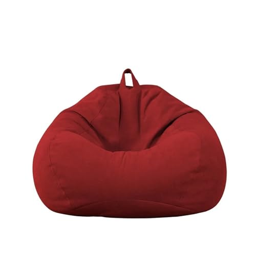 KANGYEBAIHUODIAN Passend for große Lazy Sofa Cover Stühle ohne Füllstoff Liege Sitz Sitzsack Pouf Puff Couch Tatami Wohnzimmer Sofa Cover Couch Cover(Red,100 x 120 cm) von HXPKKX