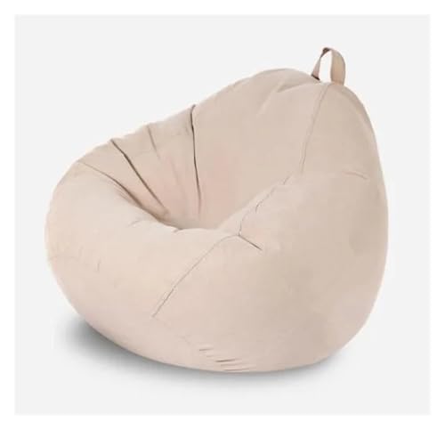 KANGYEBAIHUODIAN Passend for große Lazy Sofa Cover Stühle ohne Füllstoff Liege Sitz Sitzsack Pouf Puff Couch Tatami Wohnzimmer Sofa Cover Couch Cover(White,70 x 80 cm) von HXPKKX
