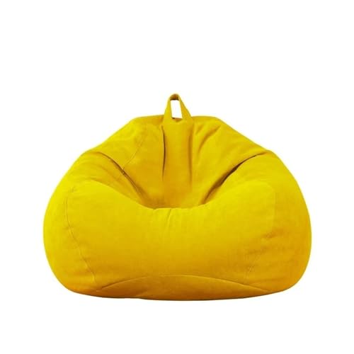 KANGYEBAIHUODIAN Passend for große Lazy Sofa Cover Stühle ohne Füllstoff Liege Sitz Sitzsack Pouf Puff Couch Tatami Wohnzimmer Sofa Cover Couch Cover(Yellow,70 x 80 cm) von HXPKKX