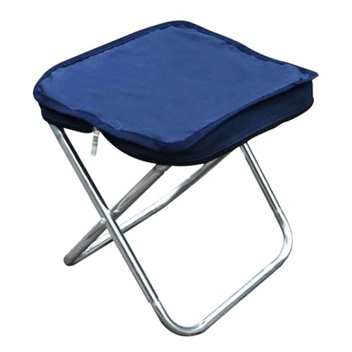 KANGYEBAIHUODIAN Passend for klappbaren Angelstuhl, Leichter Picknick-Campingstuhl, Faltbarer Edelstahl-Reißverschluss, tragbarer Hocker for den Außenbereich, kleine Bank(Blue) von HXPKKX