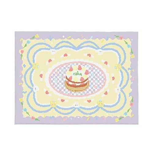 KANGYEBAIHUODIAN Passend for nordische Ins Pink Großflächiger Wohnzimmerteppich Niedlicher weicher flauschiger Kinderzimmer-Dekorationsteppich Verdickter waschbarer Haushaltsteppich(B,180x280cm) von HXPKKX