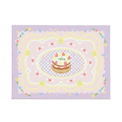 KANGYEBAIHUODIAN Passend for nordische Ins Pink Großflächiger Wohnzimmerteppich Niedlicher weicher flauschiger Kinderzimmer-Dekorationsteppich Verdickter waschbarer Haushaltsteppich(C,200x250cm) von HXPKKX