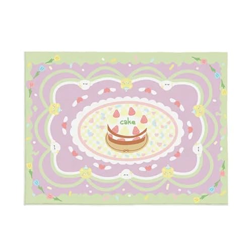 KANGYEBAIHUODIAN Passend for nordische Ins Pink Großflächiger Wohnzimmerteppich Niedlicher weicher flauschiger Kinderzimmer-Dekorationsteppich Verdickter waschbarer Haushaltsteppich(E,200x300cm) von HXPKKX