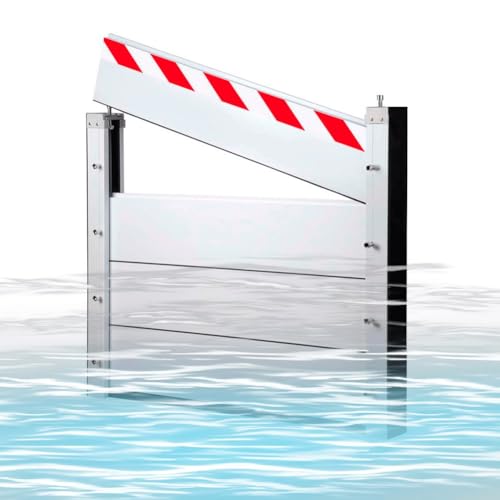 Aluminium-Hochwasserschutzwand Mobile Hochwasserschutz Barriere Wasserstopper-Schallwand Abnehmbar Und Wiederverwendbar Hochwasserschutz für Keller Temporäre Dämme(H 80cm/31.4inch,L 2.1M) von HXQSL