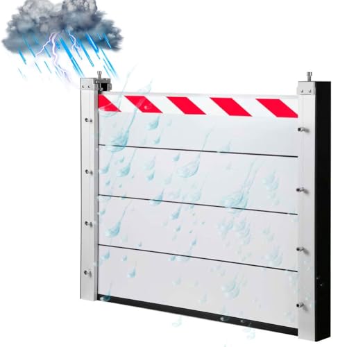 Aluminium-Hochwasserschutzwand Wiederverwendbare Hochwasserschutzbarriere Aus Aluminium Hochwasserschutz Barriere Tur Mit Reflektierendem Geeignet FüR Garageneinfahrt HXQSL(123x20cm) von HXQSL