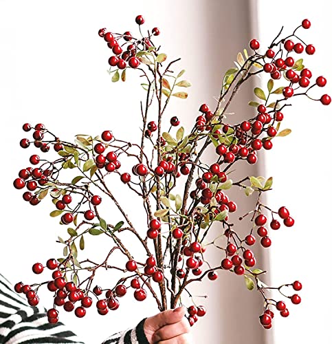2Pack 27,6 Zoll künstliche Beerenblätter Zweige, Zweige Herbst Gefälschte Blattstiel Sträucher Kunstpflanzen for Tischvase Home Kitchen Festival von HXSCOO