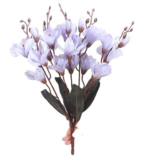 5 Gabeln Seide Magnolie Künstliche Blumen Home Hochzeit Wohnzimmer Tischdekoration Herbst Simulation Blumenstrauß Fotografie Requisite (Color : Blue Purple) von HXSCOO
