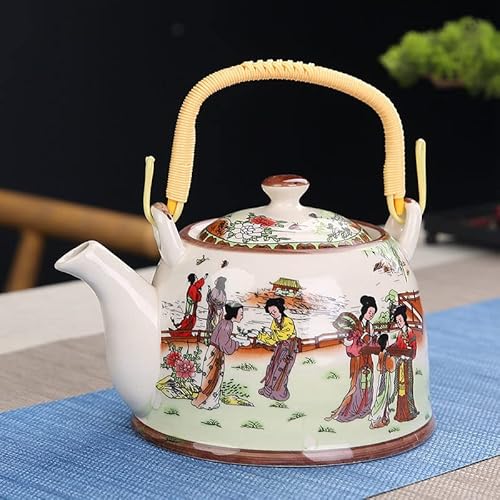 China Porzellan Teekanne mit Sieb Netz Hohe Kapazität 900ML Traditionelles Chinesisches Retro Keramik Tee Set Teekanne Geschenk (Color : 16) von HXSCOO